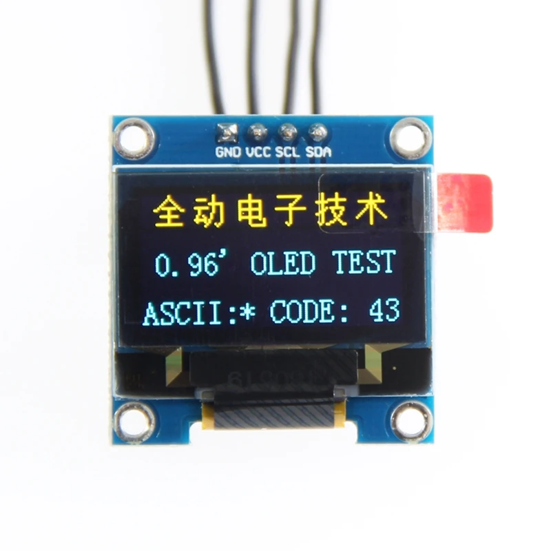 0 96 дюймов межсоединений интегральных схем I2C серийный GND 128X64 O светодиодный ЖК