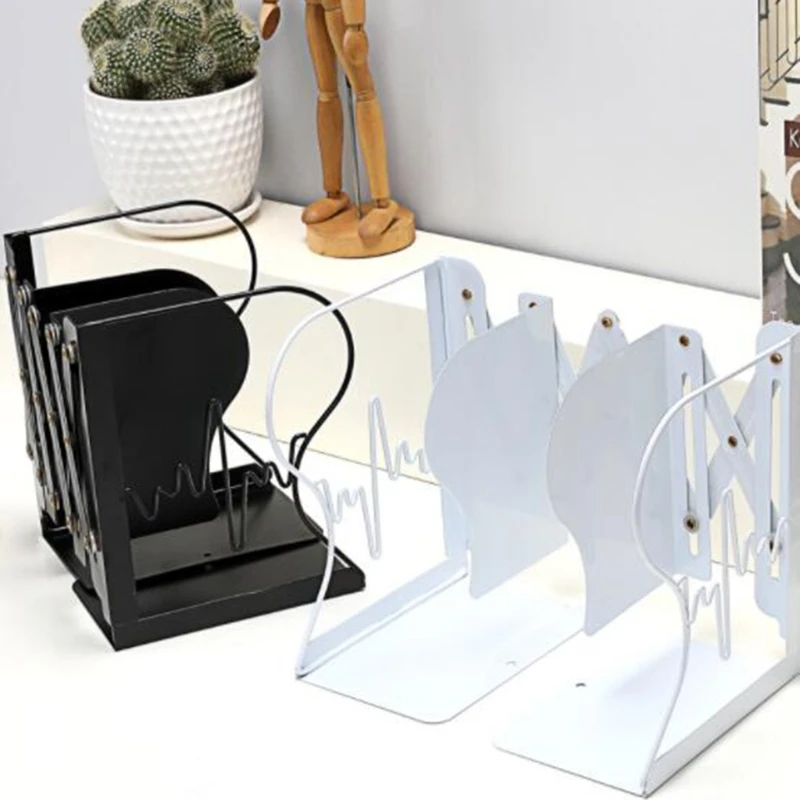

A Creative Adjustable Bookend, Retractable Magazine Rack Bracket, More Than 20 Books Capacity, Office Desk Storage
