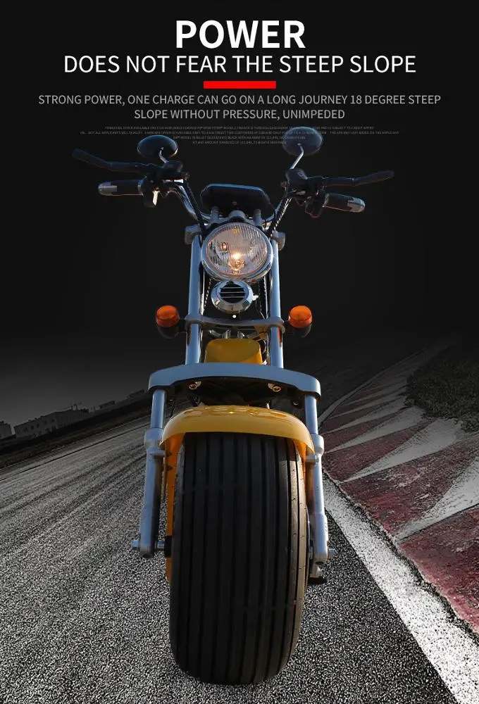 Двухколесный скутер Citycoco хорошего качества с широкими шинами и COC/EEC