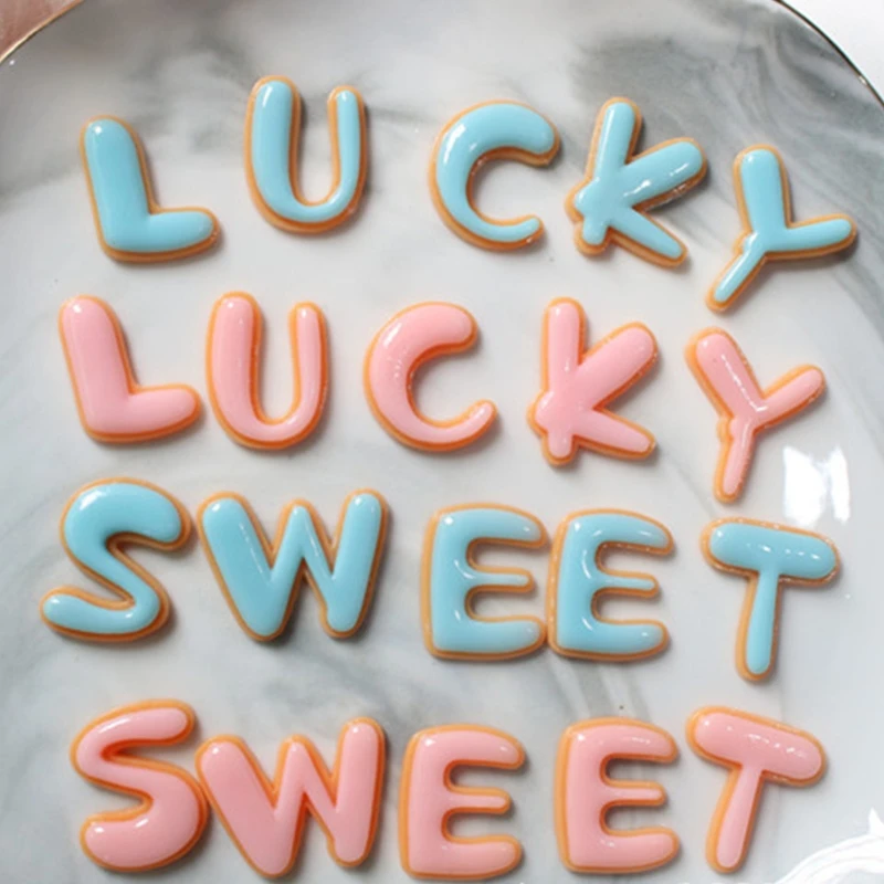 

5Pcs Sweet Lucky Alphabet Flatback Embellishments Letter Resin Charms DIY Crafts 77HE
