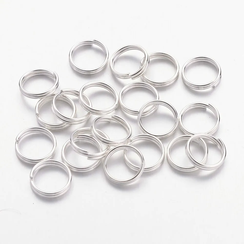

Раздельные железные кольца, 50 г, стандартное серебряное покрытие 8x0,7 мм, внутренний диаметр около 6,6 ~ 7,3 мм, около 355 шт./50 г