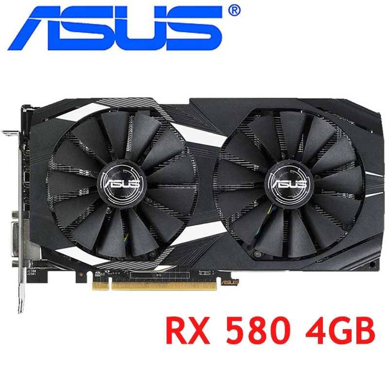 Видеокарта ASUS RX 580 4 Гб 256Bit GDDR5 видеокарты для AMD 500 series VGA карты RX580 б/у DisplayPort HDMI DVI |