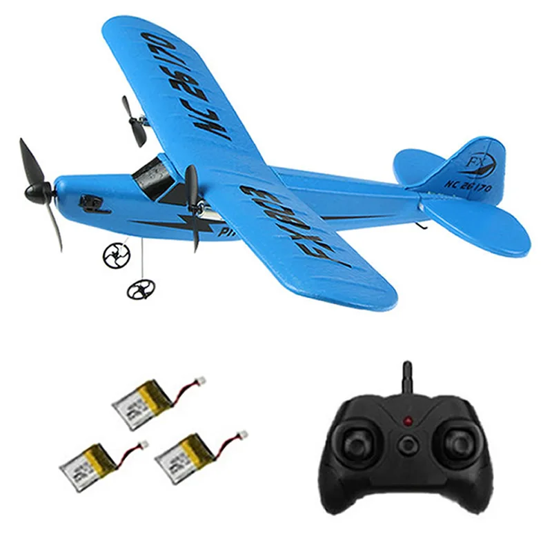 Blue with 3 battery Горячий в США Начинающих Пульт Дистанционного Управления Самолета RC Самолета Расстояние 150 метров Пена Планер Самолет Хорошая Игрушка Легко Летать Подходит для Детей и Взрослых Добавить Батарею Летать Больше время - Цвет: Blue with 3 battery