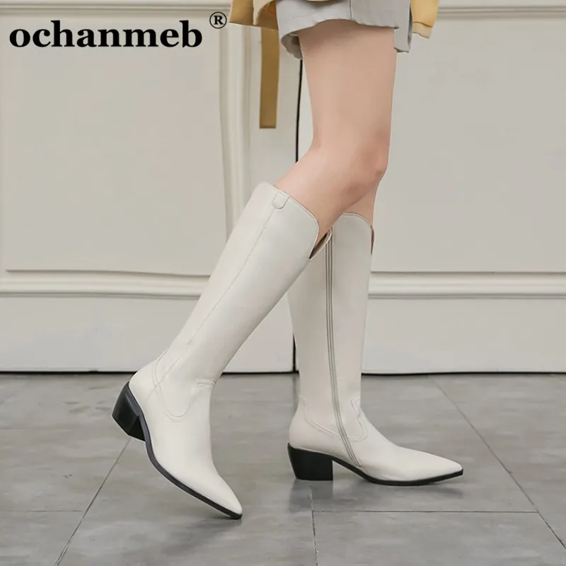 

Ochanmeb большого размера плюс, 46, женские высокие сапоги на плоской подошве в западном стиле; Женская обувь на молнии; Ковбойские сапоги В рыцар...