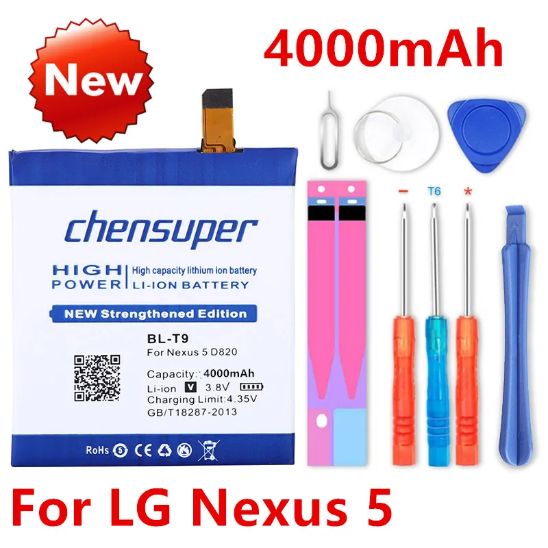 

2019 chensuper NEW 100% BL-T9 Phone Battery For LG Nexus 5 BL-T9 BLT9 D820 D821 E980 High Quality Mobile Replacement Battery