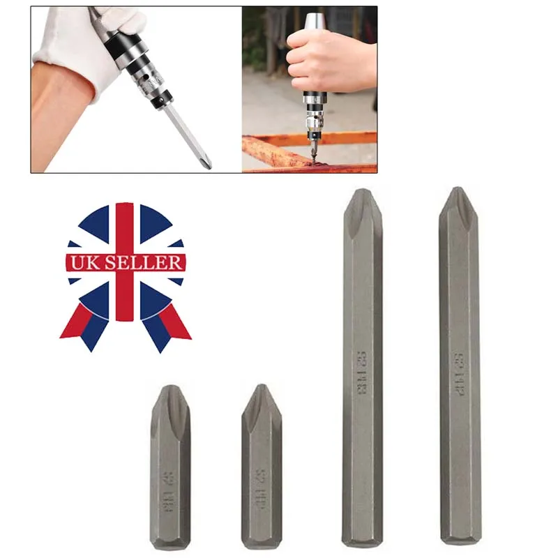 

4pcs/set Cross Shank Heavy Duty Impact Screwdriver Bit 36/80mm Length Industrial Grade Screw Extractor Remover Repair Hand Tools