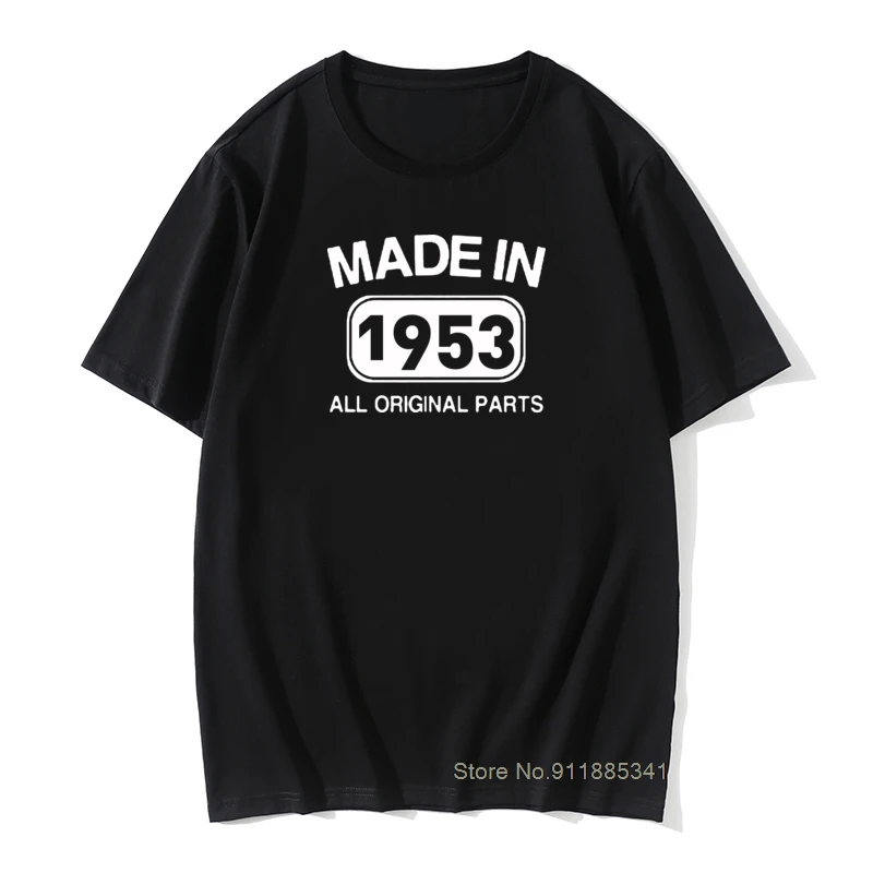 

Сделанная в 1953 году, Мужская футболка на день рождения, 68 лет, винтажная хлопковая Уникальная футболка с графическим рисунком, Ретро футболк...