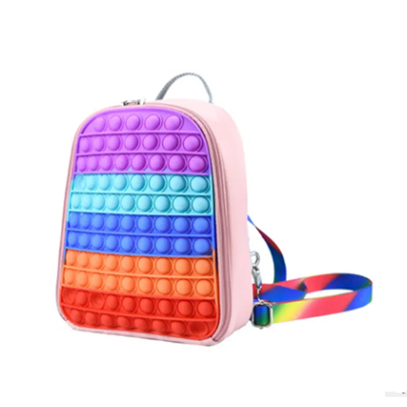

Детский рюкзак для игрушек, забавные пузырьки с силиконовой поверхностью, сенсорные игрушки, дорожные сумки на молнии