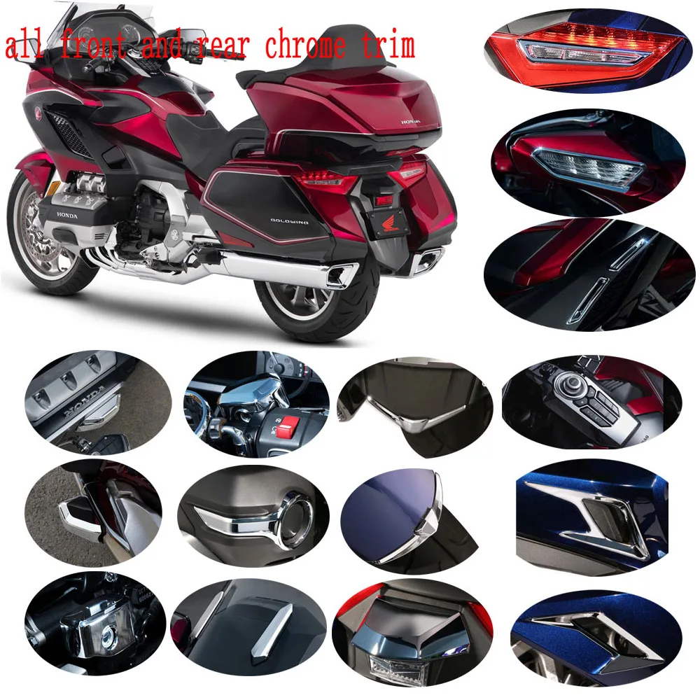Передняя и задняя хромированная отделка мотоцикла для Honda Goldwing 1800 F6B GL1800 2018 2019 2020