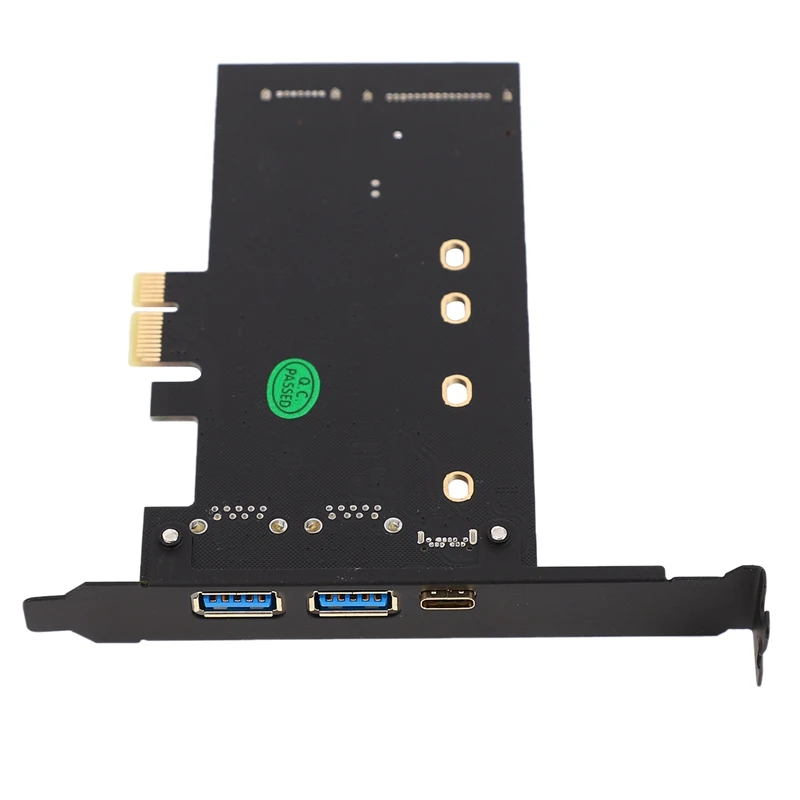 Двойной USB3.0 &amp Тип-C M.2 Адаптерная плата PCIe M2 SSD SATA B Ключ к PCI-E конвертер