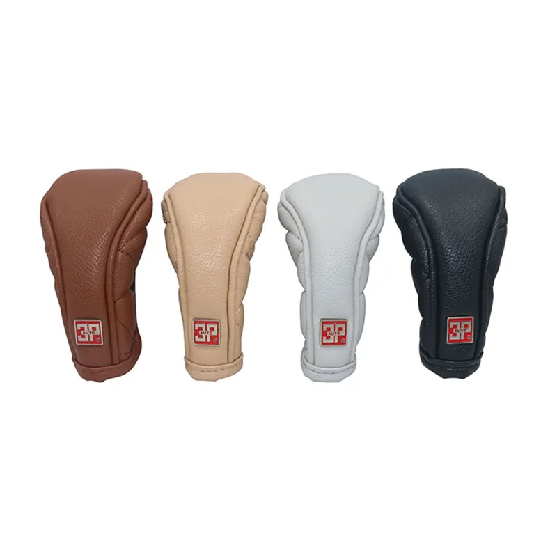 

Zipper Closure Car Gear Shift Knob Cover Black Auto Parts Car Stall Anti-slip Leather Case Driving Control Cover Car Decor