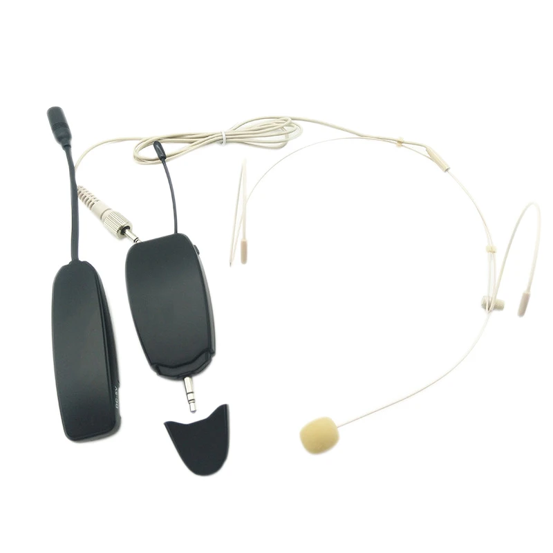 

HFES UHF Wireless Microphone Headset 2 in 1 Lavalier Head-Wear Mic 50M Range Voice Amplifier for Speech Teaching