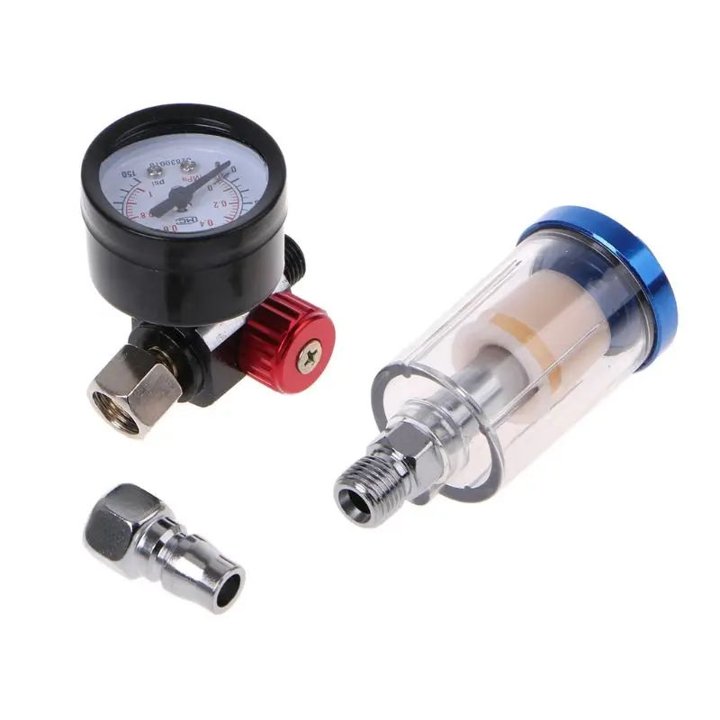 

Scratch Air Pressure Regulator Gauge Spray & In-line Water Trap Filter Tool 652A