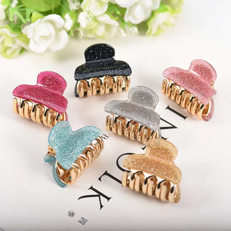 Женские маленькие заколки для волос 2 шт. Элегантные градиентные цвета милые