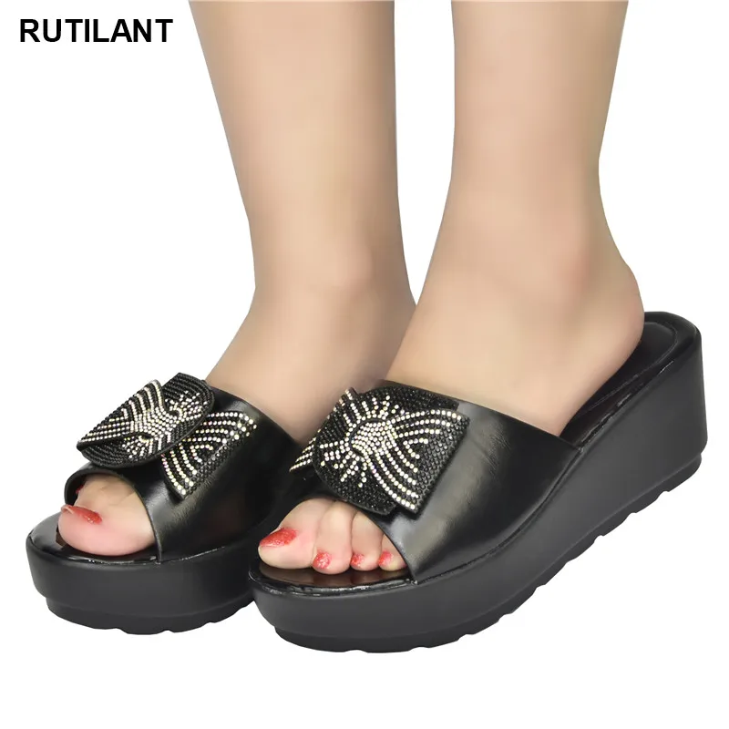 Женские шлепанцы элегантные туфли-лодочки на платформе резиновые летняя обувь