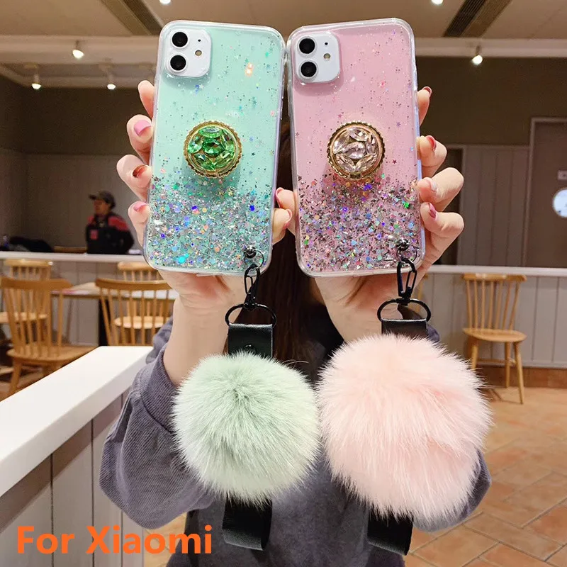 DIY 3D Алмазный Держатель подставка блестящий шарик для волос Мягкий чехол