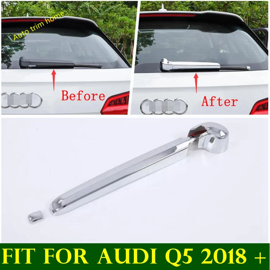 

Lapetus Chrome Rear Behind Window Windscreen Wiper Cover Trim Fit For Audi Q5 2018 2019 2020 ABS Chrome / Auto Accessories