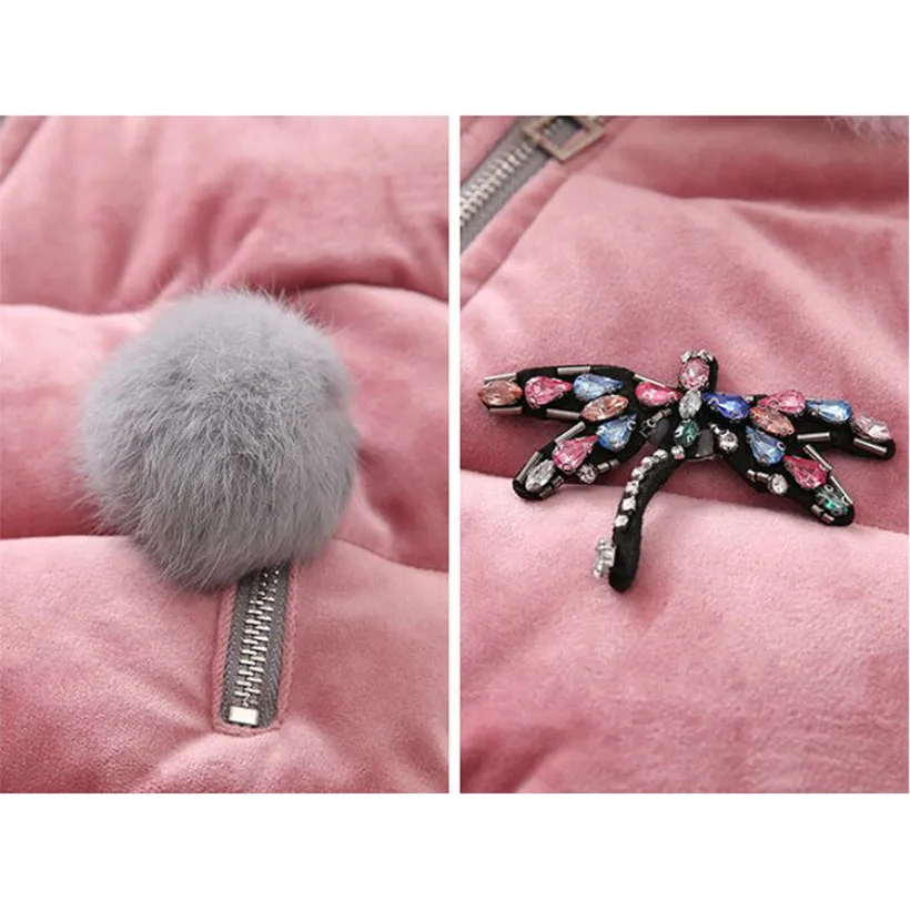 Зимняя куртка для девочек длинное утепленное хлопковое модное пальто теплая