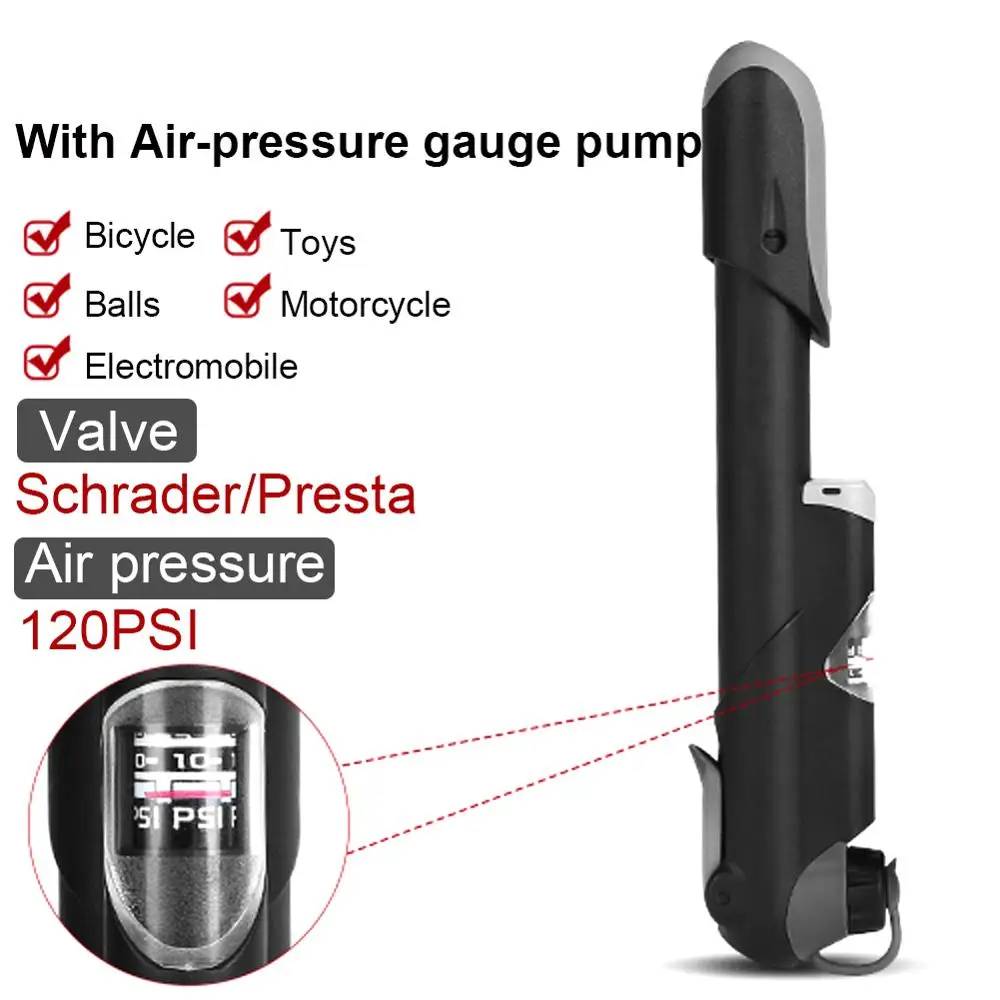 

Portable Bicycle Pump Mini Hand Pump Cycling Air Pump Ball Toy Tire Inflator Schrader Presta Valve MTB Mountain Bike Pump