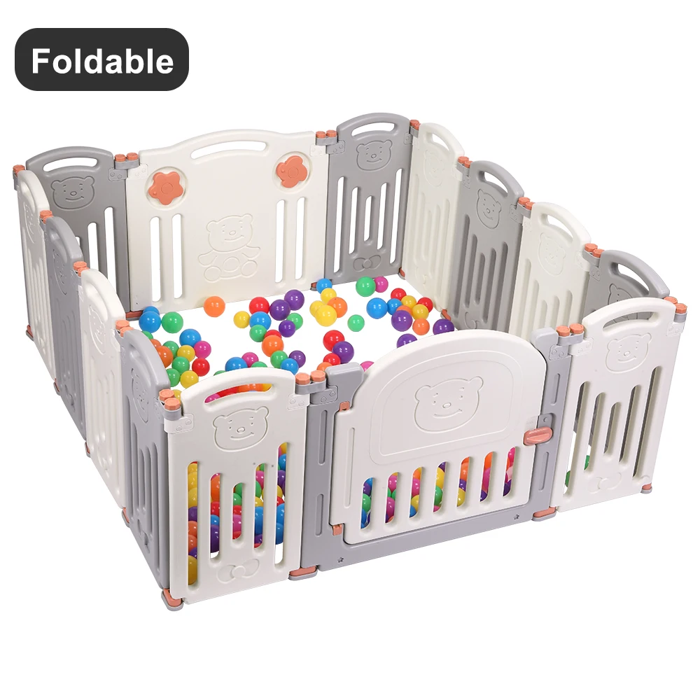 Corralito plegable para beb&eacute;, muebles de seguridad para actividades, patio, casa, patio interior y exterior, parque de Arena, PISCINA DE BOLAS seca-3