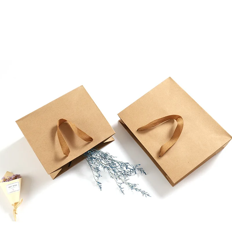 Вертикальные крафт бумажные пакеты цвета хаки подарочные мешки для конфет