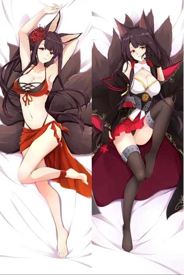 Original Azur Lane Characters animal ears girl Kaga &amp akagi azurlan pillow cover illustrious takao body Pillowcase | Дом и сад