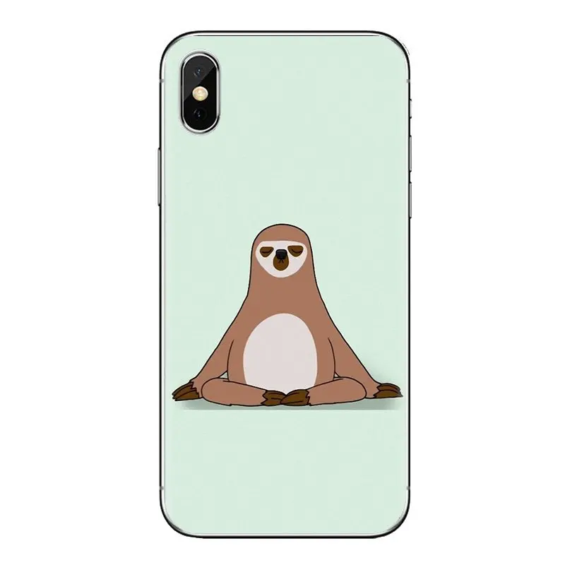 Ретро социальных Ленивцы с розовым мешок TPU чехол для iPhone XS Max XR X 4 4S 5 5S 5C SE 6 6S 7 8