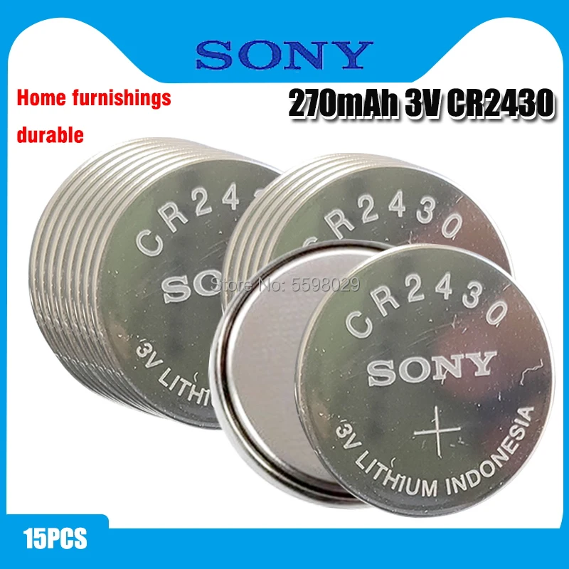 Оригинальный кнопочный Аккумулятор SONY CR2430 15 шт./лот 3 в литиевые батареи CR 2430 для