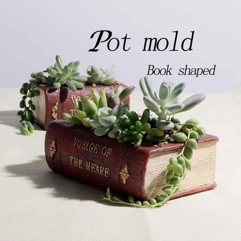 Flower Pot moulds Book shaped silicon vase molds DIY craft homemade clay silicone mold | Дом и сад