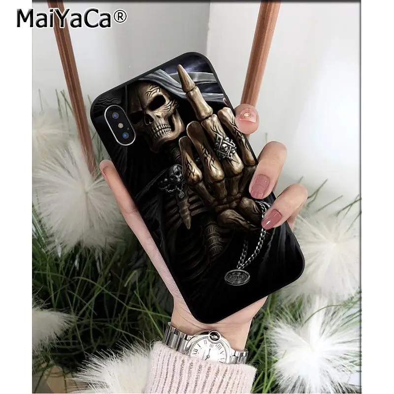 Чехол для телефона MaiYaCa Grim reaper skeleton Rock Music guitar Gun iPhone X XS MAX 6 6s 7 7plus 8 8Plus 5 5S SE XR 11 11pro max |