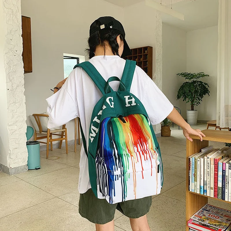 Модная женская сумка через плечо с принтом граффити рюкзак для студентов | Багаж