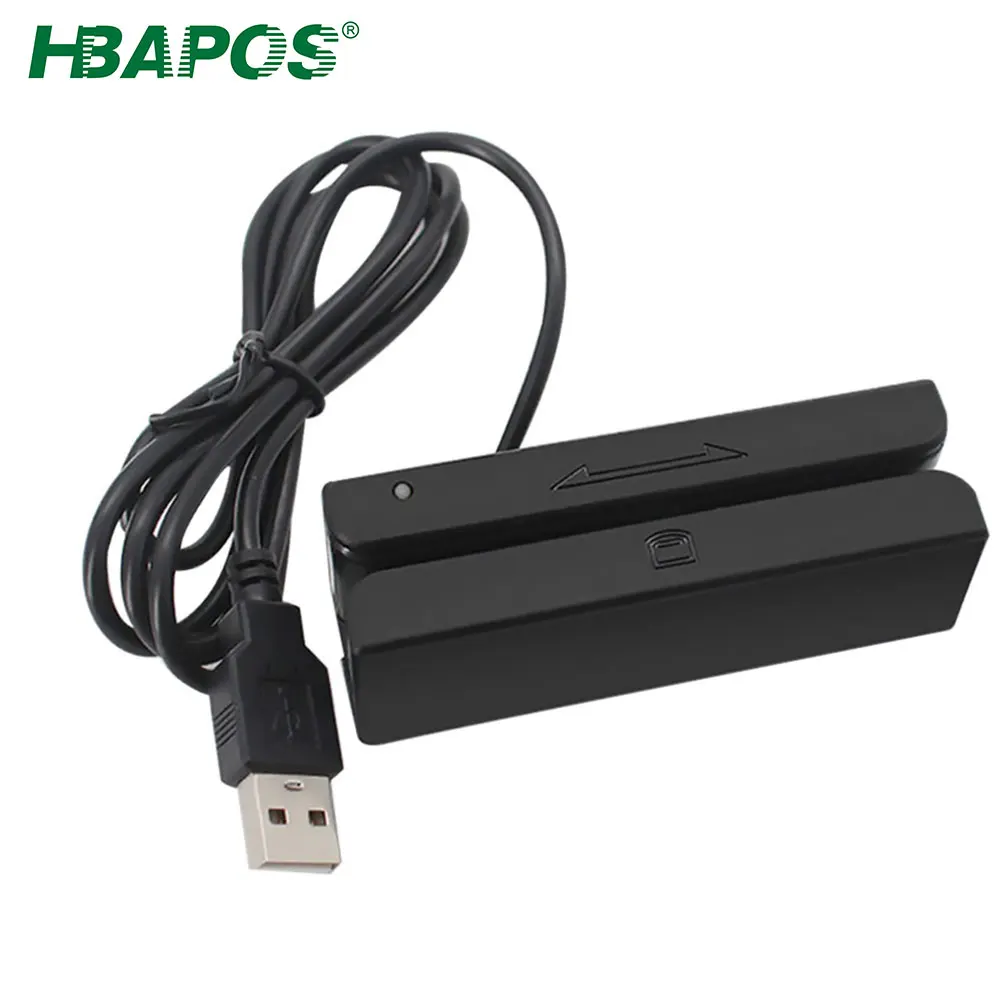 Считыватель карт HBAPOS с магнитной полосой USB 3-Track мини-считыватель смарт-карт для