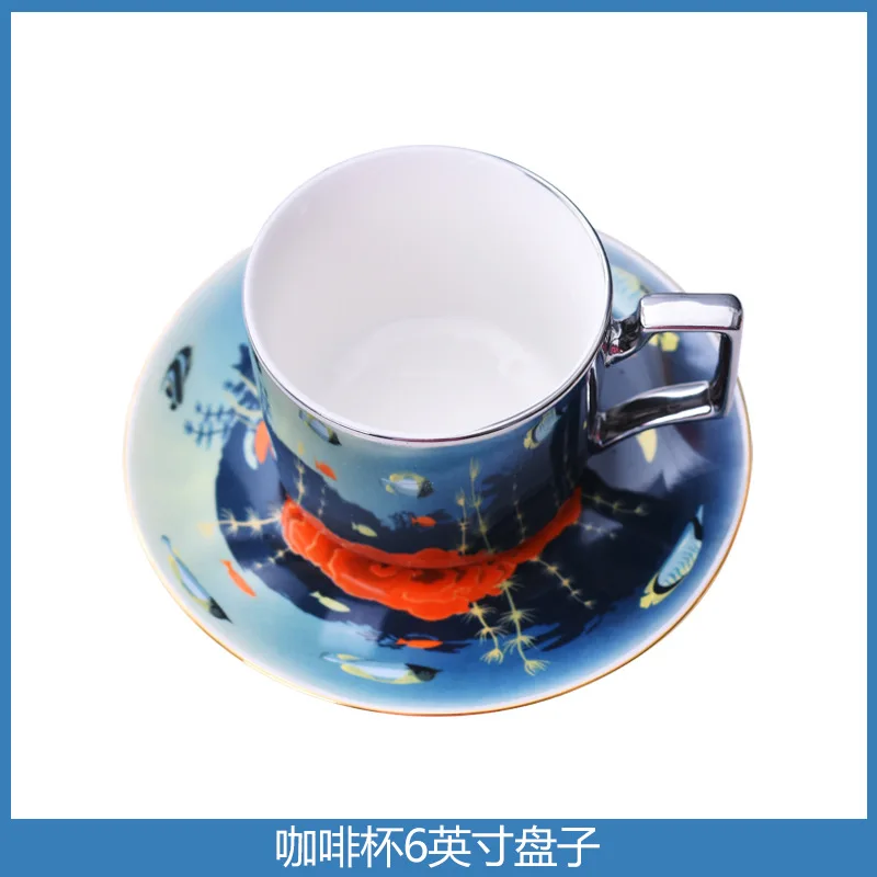 

Art Luxury Creative Coffee Cup Set European Style Porcelain Coffee Cup High Quality Tazza Colazione Family Drinkware BW50BD