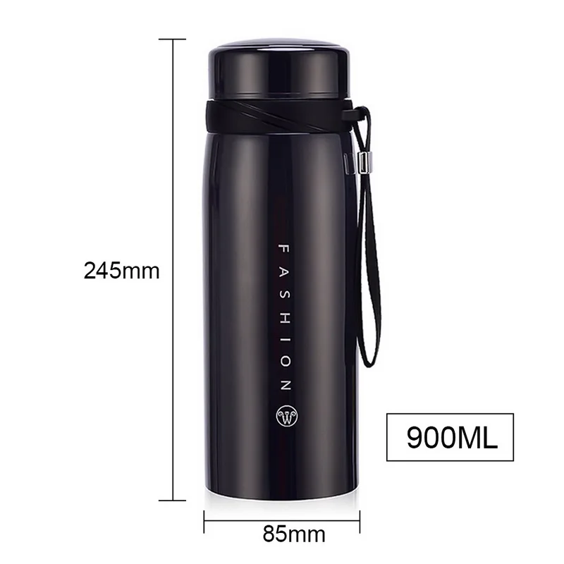 900ml Dark Purple Большая емкость термос бутылка из нержавеющей стали стакан с герметизацией бутылка для воды портативная вакуумная колба для кофе кружка дорожная чашка - Цвет: 900ml Dark Purple