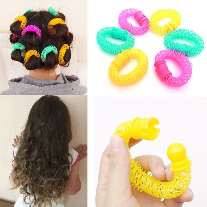 

Hair Curlers No Heat Roller for Sleep Korean Magic Curler Soft Plastic 8 Pcs/Set Elastic Ring Bendy DIY Hair Styling Girls Women