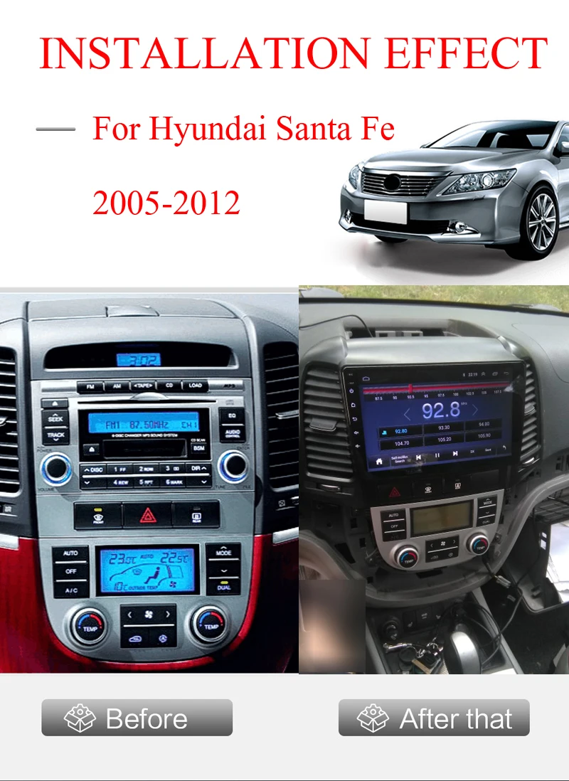 Android 8,1 автомобильный Радио мультимедийный плеер навигация для hyundai Santa Fe 2006-2012 с стерео автомобильный dvd gps плеер карта
