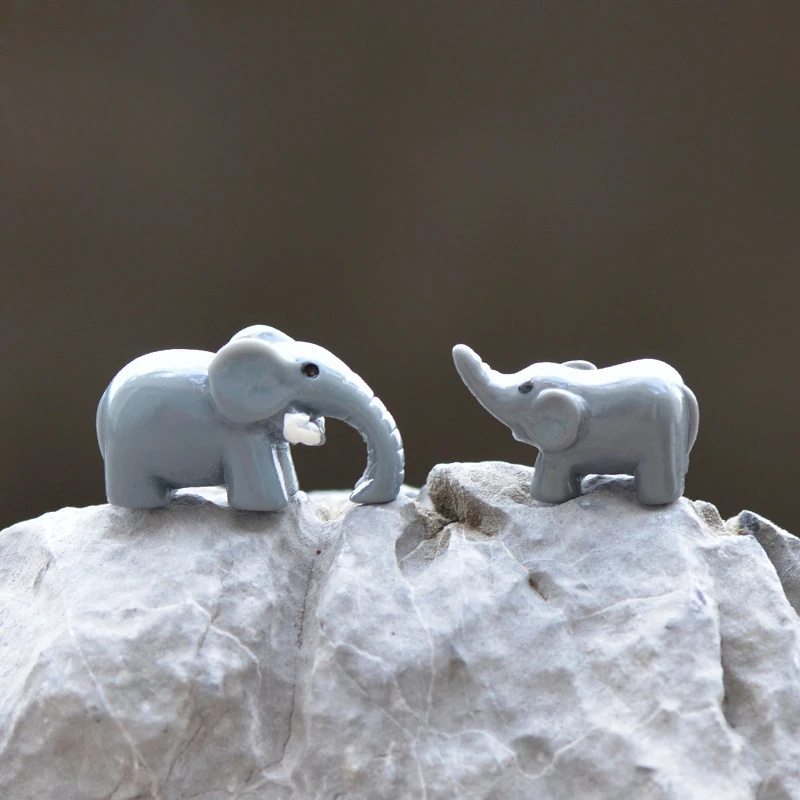 2 милых слона в горшке фигурка стеклянный контейнер из смолы сказочное украшение
