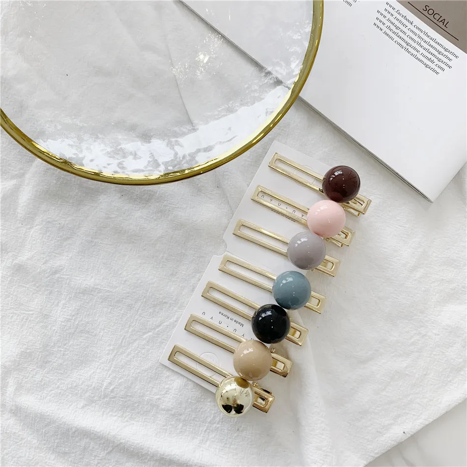 1 шт. корейские заколки для волос с кристаллами женские круглые геометрические