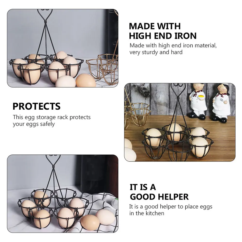 

1PC Creative Kitchen Egg Holder Six Hole Egg Storage Rack Home Egg Stand (Black)