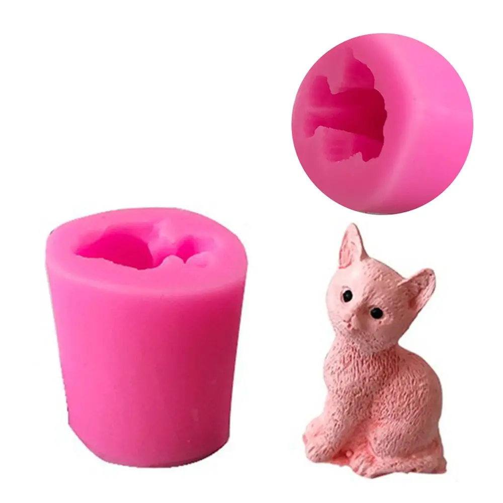 Милый 3D Кошка силиконовые формы для мыла Свеча Fondant (сахарная) шоколад DIY Декор