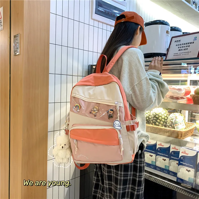 

Новый корейский вместительный прозрачный рюкзак для женщин с японским отделением в стиле колледжа, рюкзак для учеников Старшей школы