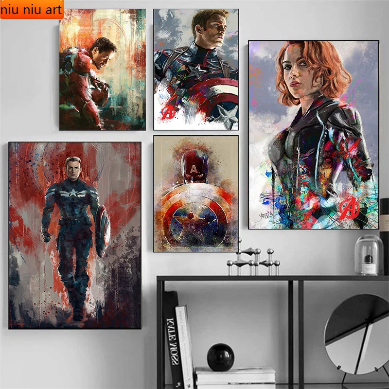 

Diamond Painting Iron Man Captain America Hero Anime Diamond Mosaic Diamond Embroidery Cross Stitch Kits Home Decor