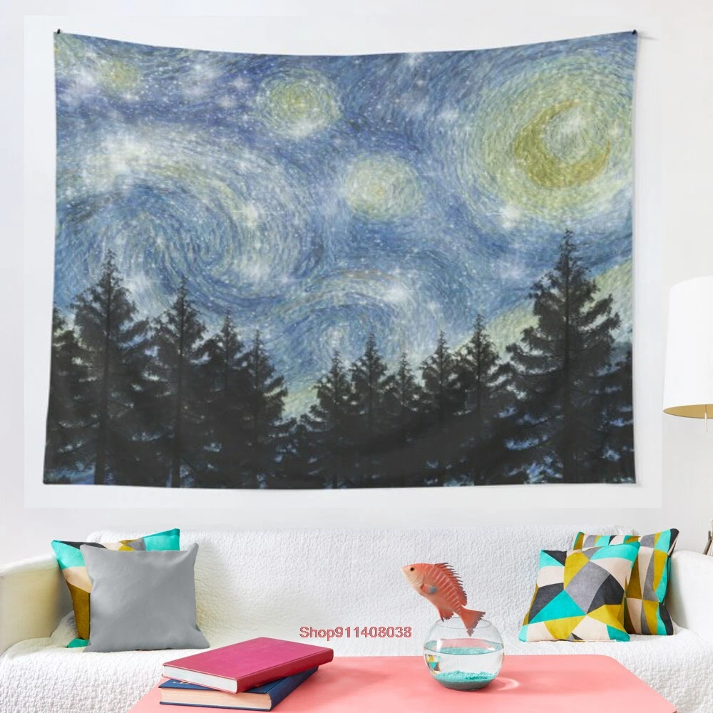 

Star Night tapestry Boho Mandala Tapestries Witchcraft Wall Tapestry Print Your Photo Hippie Wall Hanging Blanket Tapestry