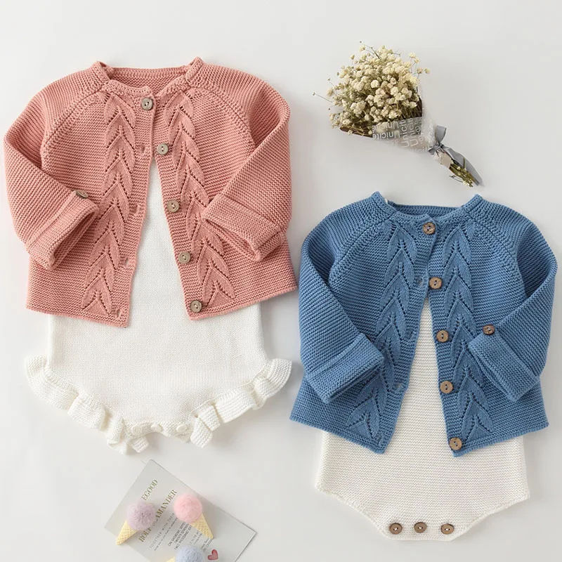 

2020 Autumn Baby Girls Clothes Baby knitted Romper Set Infant Boys Sweater Cotton Coat Baby Jumpsuit Newborn Baby Girl Cardigan