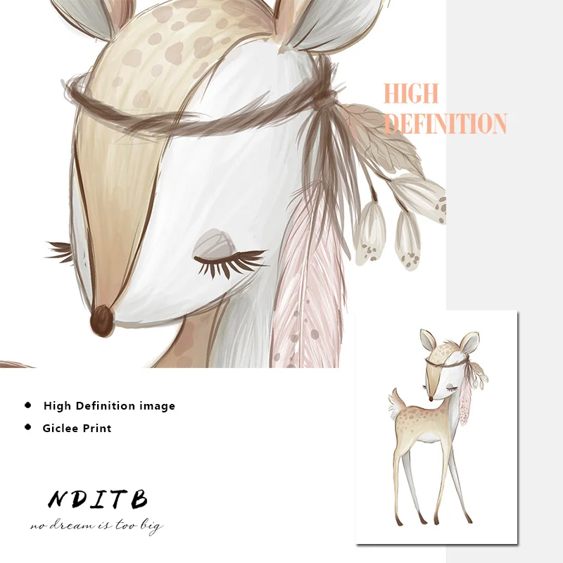 Детские стихи с изображением животных из племени леса оленя лисы постер Картина