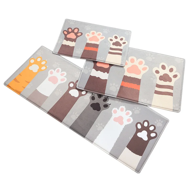 

Cartoon Plush Door Mat Floor Mats Flannel Outdoor Home Long Mat Bedroom Non-slip Kitchen Carpet Rug Bathroom Doormat Floor Pad