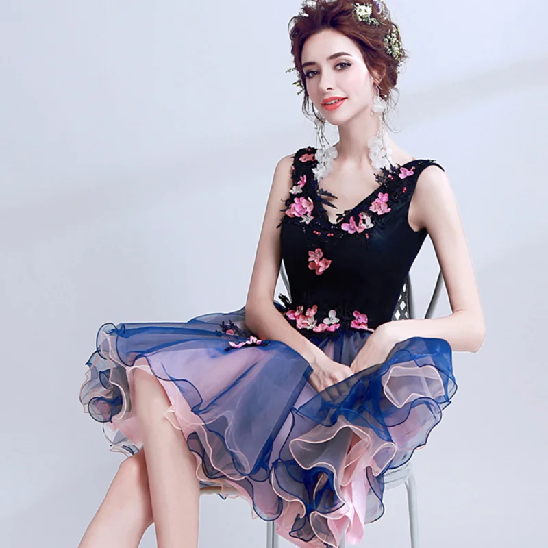 Женское коктейльное платье SSYFashion роскошное кружевное с цветочным принтом
