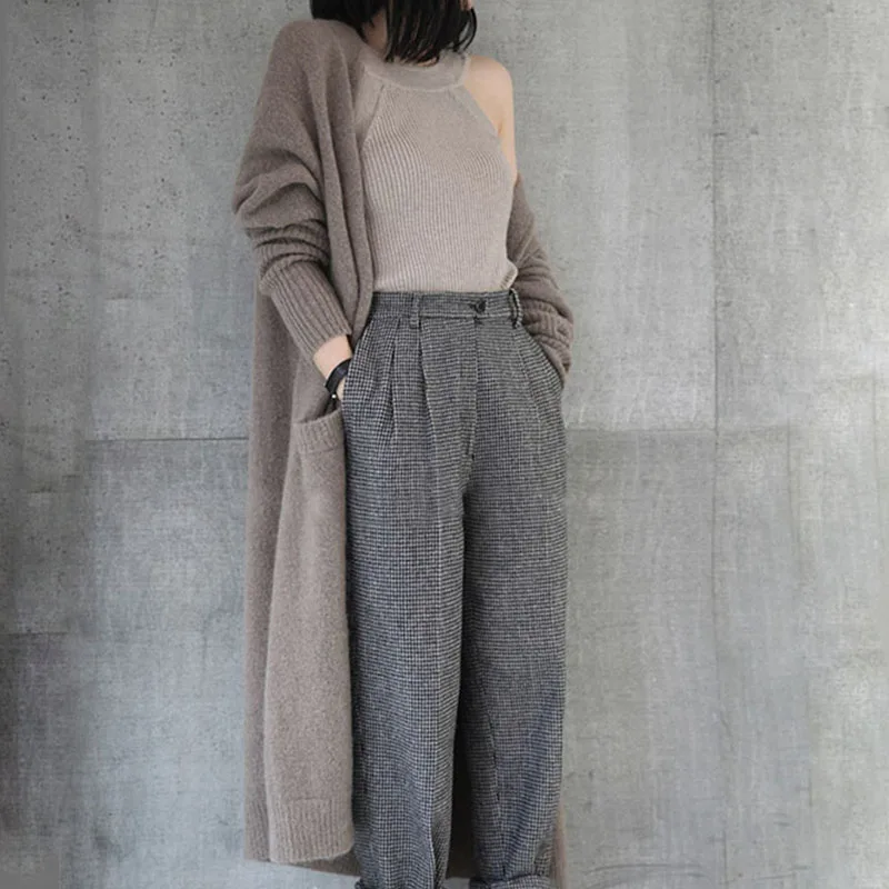 Кардиган женский вязаный зимний свободный в Корейском стиле 2021 20337 |