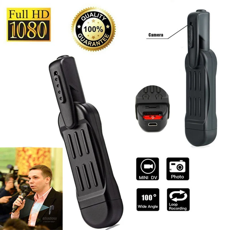 Cctv-камеры с USB модуль Full HD 1080P Mini DV компактная камера-ручка Камера клип на корпус камеры видеонаблюдения Портативный карман Cam