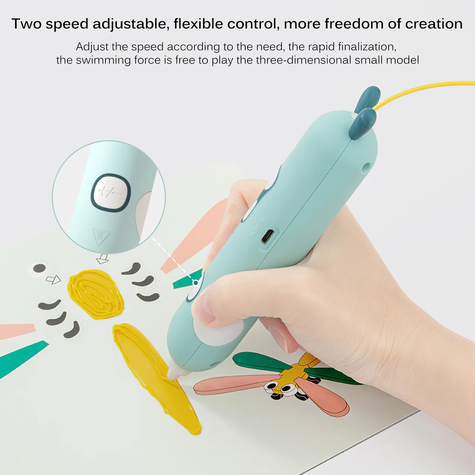 

3D Printing Pen Creativity DIY Drawing Toy Kids Montessori Educational Toys ABS Filament Printing Pen Gifts For Children